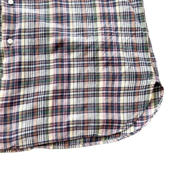 VTG Ralph Lauren MCMEEL Cotton Plaid Button Down Shirt S/S Lightweight Soft Sz L - Picture 3 of 8